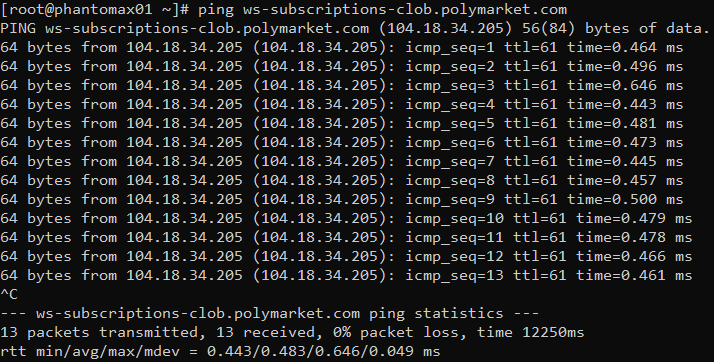Network Latency Test Screenshot