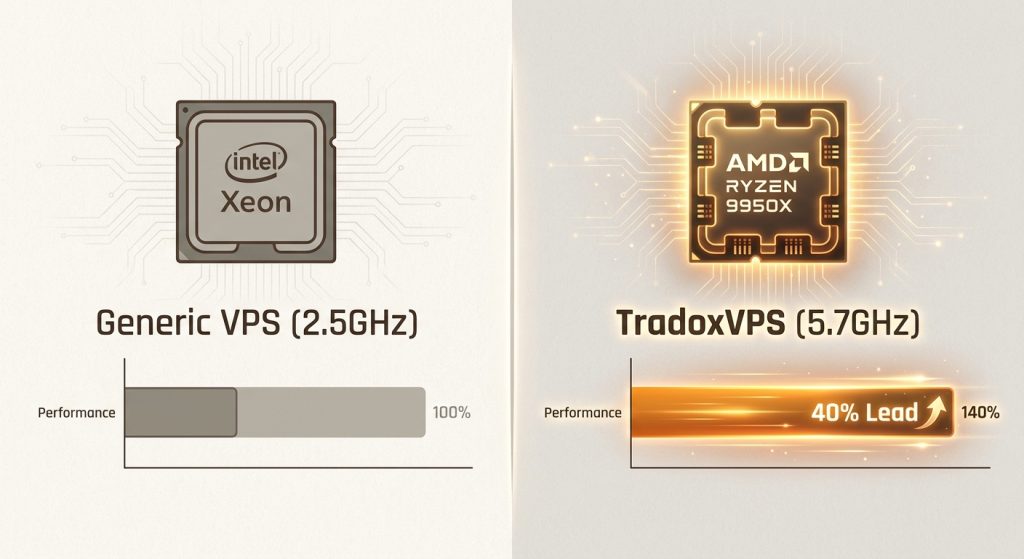 High-frequency trading requires the superior single-thread clock speeds of Zen 5 architecture to prevent execution bottlenecks