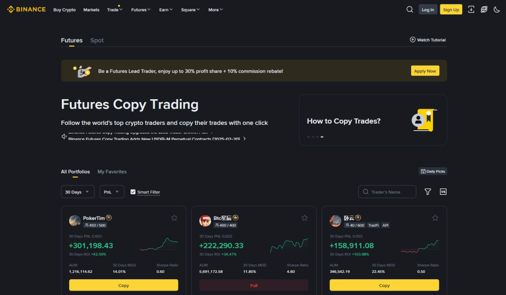 binance copy trading