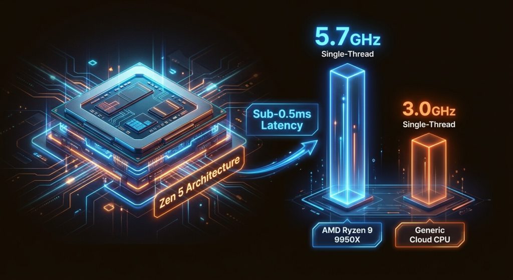 The superior clock speeds of the Ryzen 9950X Zen 5 architecture are seesntial for processing the computationally intensive RC-7739 signatures required in V2