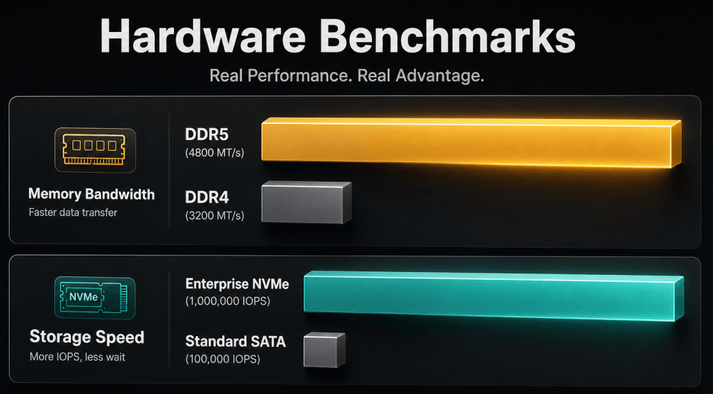 Utilizing DDR5 memory and Enterprise NVMe storage ensures the VPS can process millions of data points without internal hardware bottlenecks