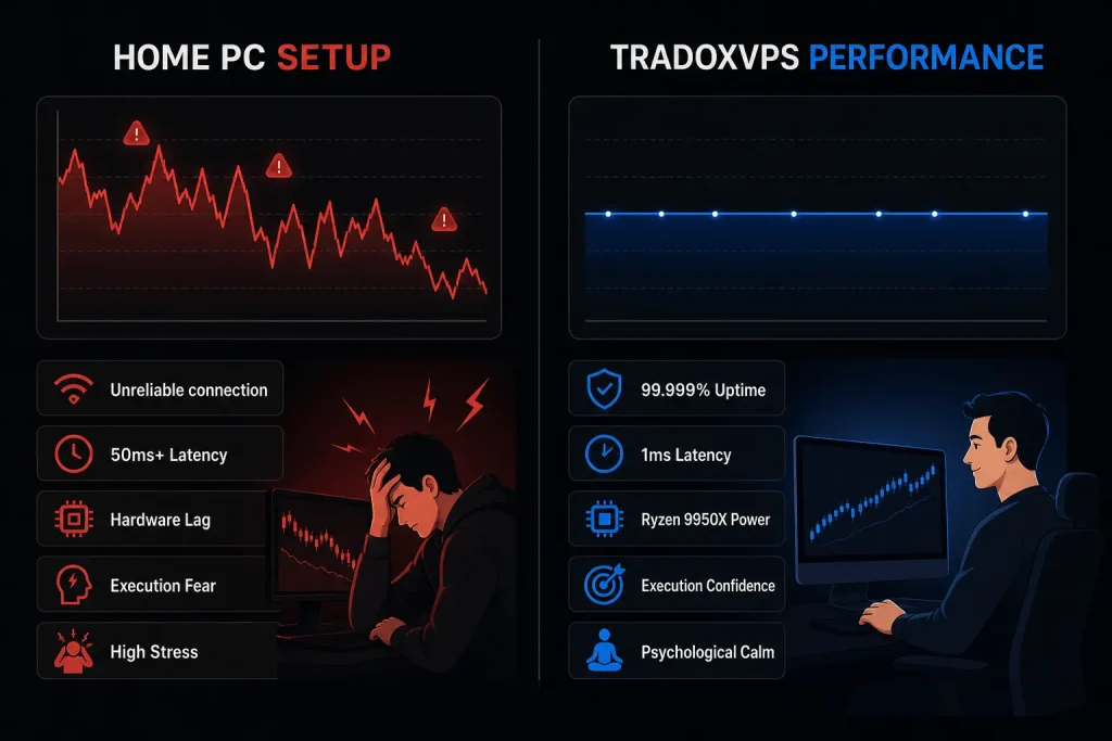 Home PC vs. TradoxVPS: Psychological Stress