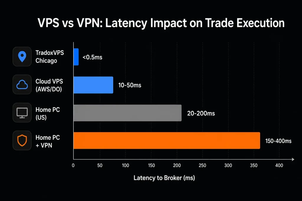 latench comparison by trading infrastructure type