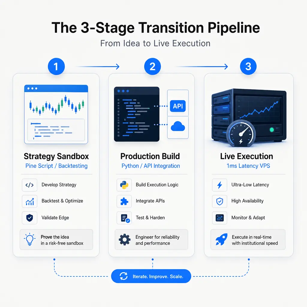 the 3 stage transition pipeline - from idea to live execution