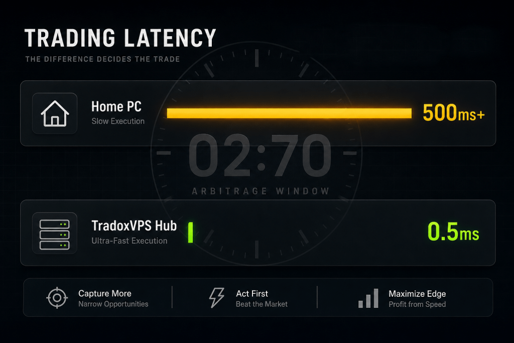 Low-latency infrastructure is essential for capturing arbitrage opportunities that vanish in under three seconds