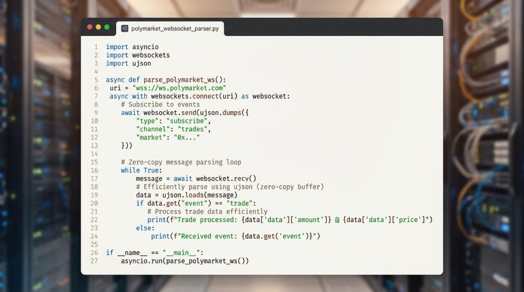 Optimized Pyhton asyncio patterns ensure your bot can handle 4,200+ events per hour without dropping deltas