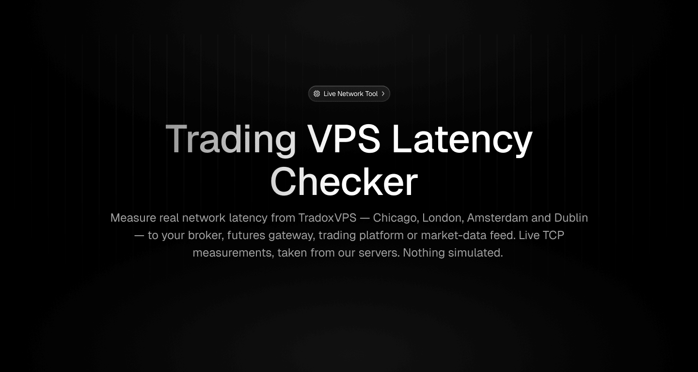 Free Trading Latency Checker — Test Your Ping | TradoxVPS